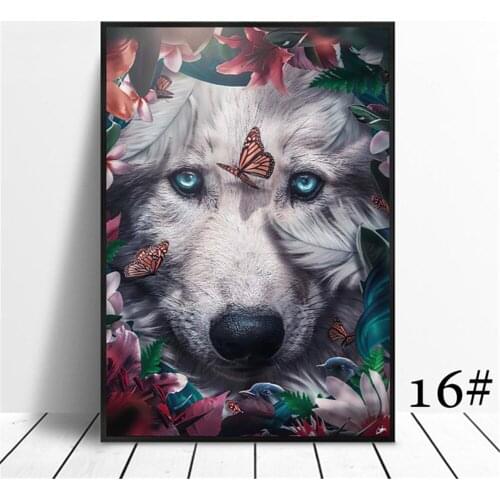 Animal Flower Lion Tiger Elephant Elk Orangutan Pre-Printed 11CT Cross Stitch DIY Embroidery Full Kit DMC Threads Needle