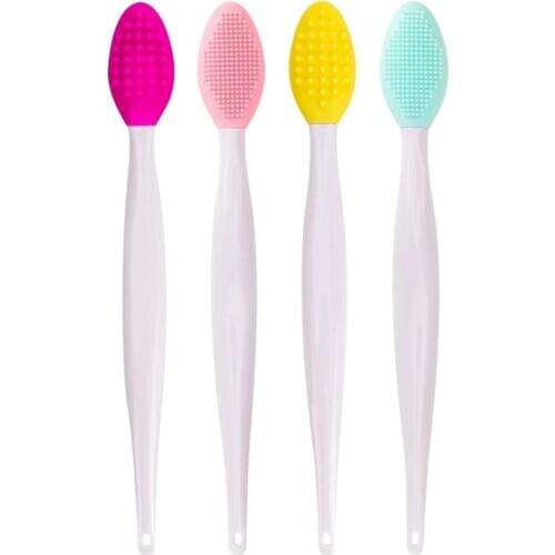10pcs Lip Scrub Brush Double-Sided Silicone Exfoliating Lip Brush Tools For Nose Blackhead Cleansing Of Skin And Lips
