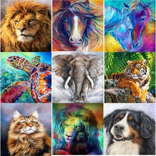 23 Pattern Animal 5D Diy Diamond Painting Cross Ctitch Kits Wall Sticker Diamond Art Mosaic Embroidery Painting