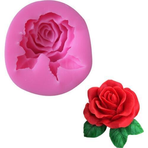 3D Flower Bloom Rose shape Silicone Fondant Soap Cake Mold Baking Tool Moulds Cupcake Jelly Candy Chocolate Decoration