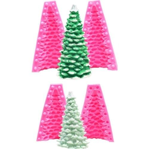 3D Christmas Tree Silicone Candle Mold Soap Clay Making DIY Cake Mould Chocolate Decorating