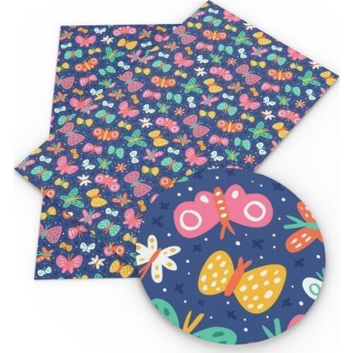 David accessories 20*33cm Flower Unicorn Faux Synthetic Leather Fabric,DIY Bows Handmade Crafts Bag Shoes Material,1Yc6797