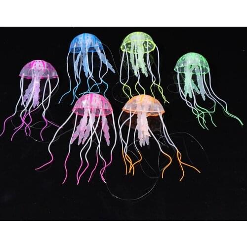 Fish Tank Underwater Live Plant Luminous Ornament Aquatic Landscape Artificial Swim Glowing Effect Jellyfish Aquarium Decoration
