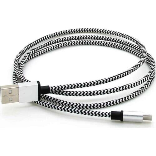 Aluminium Snake pattern Fabric micro 5pin 8pin usb cable Date Sync Charger Cable for Apple Iphone 8 7 Sumsung 500pcs / lot