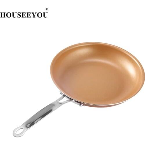 Non-stick Copper Frying Pan Dishwasher Square Ceramic Skillet with Ceramic Coating Saucepan Copper Pan Ceramica Cookware Set