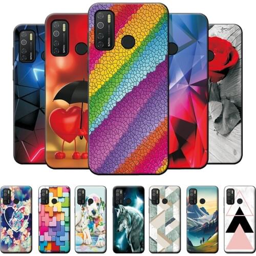 Case on Camon 15 Case For Tecno Camon 15 Air Cute Cover Geometric Bumper on Camon 15 Camon 15 Air Shockproof Silicone Case 6.6"
