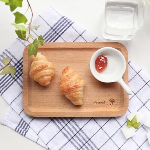 Four Colors Logo beech wooden wood tray rectangle Japanese Food tray wood serving tray home storage organization food/tea tray