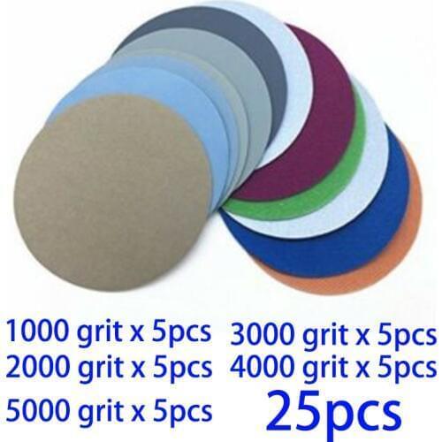 25pcs Hook and Loop Sanding Pad 3 Inch 1000 2000 3000 4000 5000Grit Sand Paper Sanding Discs For Polishing Wheel Cleaning Tools