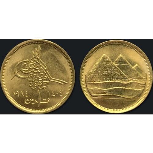 Egypt 1 Piast Pyramid Genuine Original Coins 100% Real Issuing Collection Coins Unc Africa