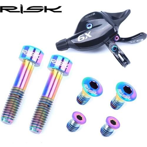 RISK Titanium Alloy Screw Kits for SRAM Front Derailleurs Fixing GX/Eagle/X9/X01/X01Eagle/XX1 Trigger Fixed Bolts Hollow Design