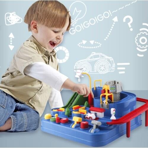 Racing Rail Car Model Racing Educational Toys Children Track Car Adventure Game Brain Game Mechanical Interactive Train Toy