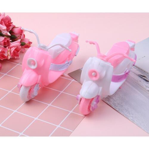 Play House Doll Accessorries Pink 15x8x9cm Motorcycle Can Be Sit By Dolls Childrens Toy Car Children Gifts 1pc