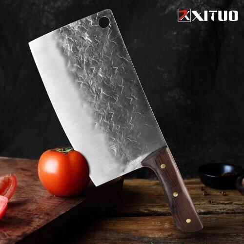 XITUO Bone chopper and meat cleaver Handmade Knife Hotel Kitchen Butcher Special Knife High Manganese Steel Forging Chef Tool