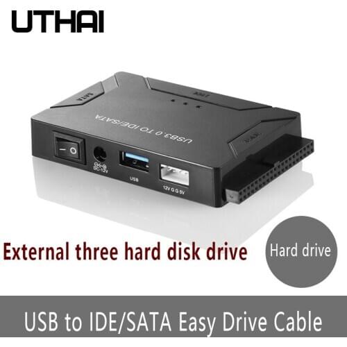 UTHAI Q05 USB3.0 (5gb/Sec) To SATA/IDE Easy Drive Cable, External 2.5"3.5"SATA/2.5"3.5 IDE Hard Disk Adapter Universal