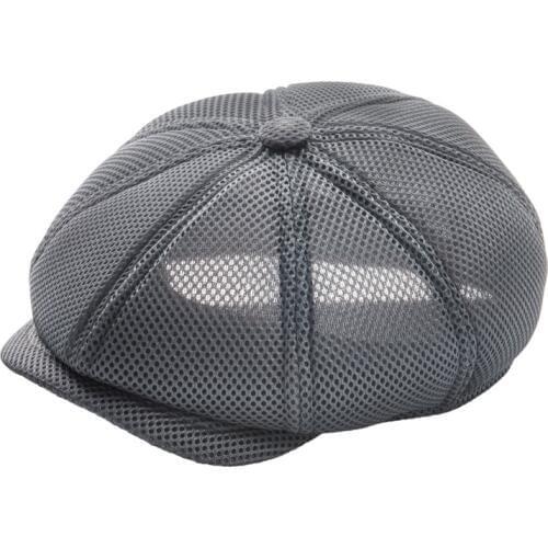 FEINION Newsboy Cap Men Women Gatsby Caps Baker Boy Hat Breathable Summer Mesh Cabbies 8 Panel Apple Hats 076
