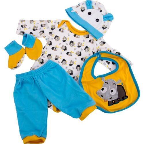 3M baby Summer Set Children Clothes Blue cow pattern Tops jumpsuit for Fashion Toddler Baby reborn doll clothing boy clothes