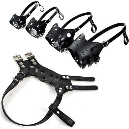 Dog Leather Muzzle Dog Bite Mask Dog Supplies Barking Prevention Pet Bark Stopper Pet Supplies Dog Accessories for Small Dogs