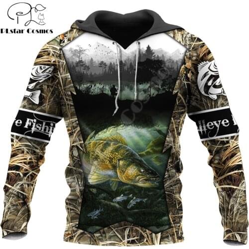 Beautiful Walleye Fishing Camo 3D All Over Printed Mens Autumn Hoodie Sweatshirt Unisex Street Casual Zip Jacket Pullover KJ560
