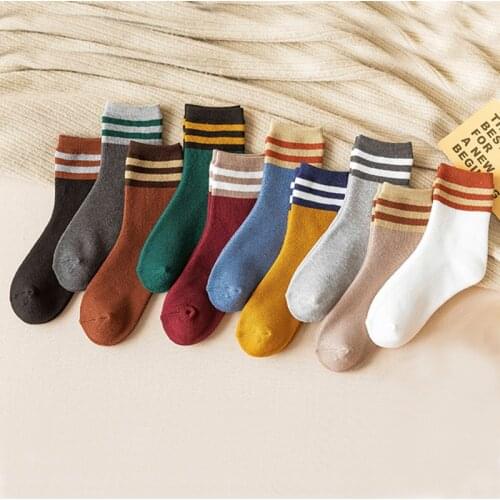 Winter Women Socks Medium Terry Striped Warmer Thicken Thermal Snow Boots Floor Sleeping for Mens Solid Color Soft Fashion girl