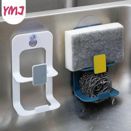 Kitchen Sink Soap Stand Dish Cloth Organizer Double Layer Suction Cup Sink Drain Rack Wall Sucker Sponge Storage Drying Holder