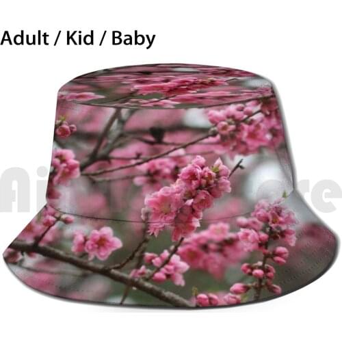 Moody Pink Sakura Cherry Blossoms In Japan Bucket Hat Adult kid baby Beach Sun Hats Sakura Cherry Blossom Japan Kyoto Pink