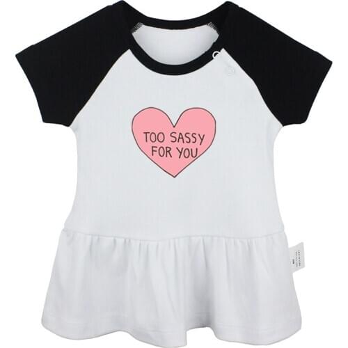 Pink Love Too Sassy For You I Love Sleeping Design Newborn Baby Girls Dresses Toddler Infant Cotton Clothes