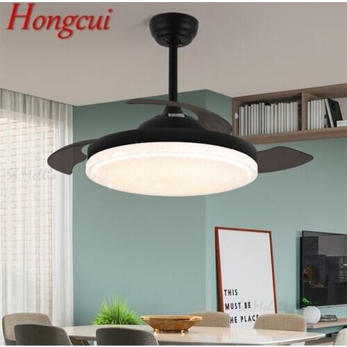 Hongcui Modern Ceiling Fan Lights 3 Colors LED With Remote Control Home Decorative For Home Dining Room Bedroom Restaurant