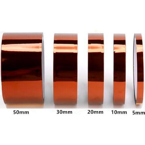 5/10/20/30/50mm 33 Meters High Temperature Heat Resistant Polyimide Gold Adhesive BGA Insulation Tape Kapton