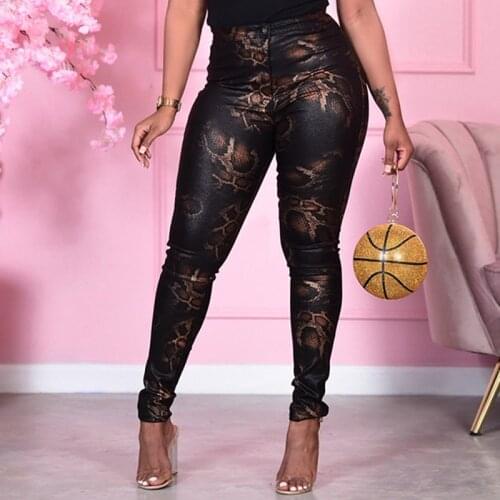 Women Clothes Snake Skin Print Pants Hippie Stretch Capri Trousers Female Leggings Jeggins Streetwear Stylish Leasure Slack Chic