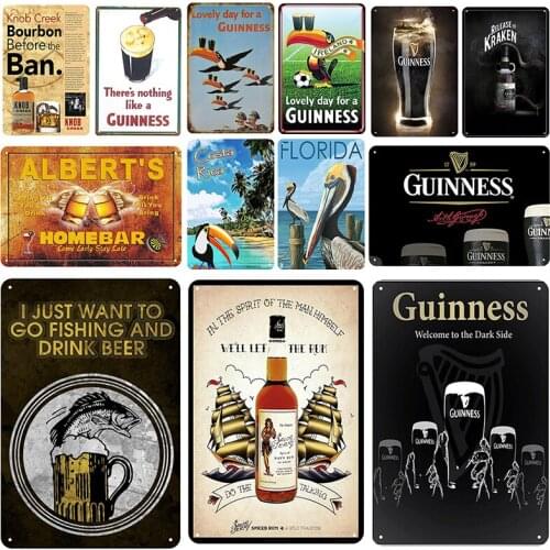 Famous Brand Wine Beer Vintage Tin Sign Indoor Wall Sticker Decor For Bar Pub Metal Plaques Iron Plate Poster Decoration 20X30CM