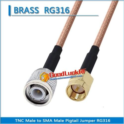 1X Pcs TNC Male to SMA Male Plug Pigtail Jumper RG316 RF Connector Extend cable copper TNC to SMA
