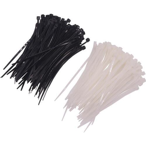 100 Pcs Nylon Cable Ties Self-locking Nylon Cable Ties White Black Two Optional Length 10cm Computer Line Bundles