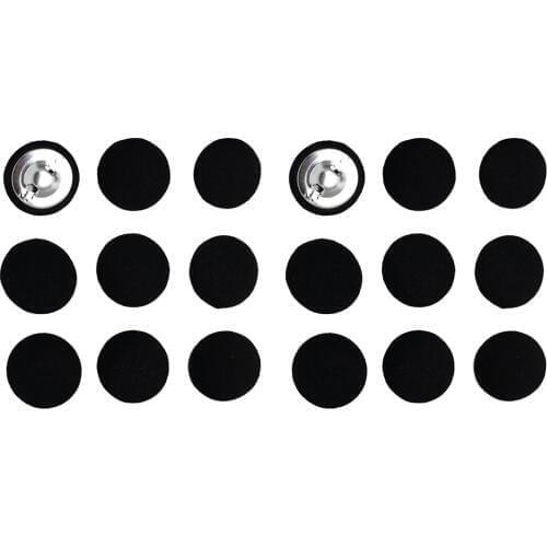 20pcs Cloth Fabric Covered Buttons Decorative Button Clothing Decor Black 20mm