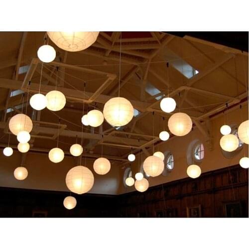 200pcs New Decorations balloon Ceiling Pendant light Lamp Shade White Rice Paper lanterns Birthday Party Wedding