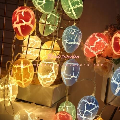3M/6M Rabbit Eggs LED String Light Bunny Happy Easter Fairy String Lights Easter Decorations for Home Party Ornament