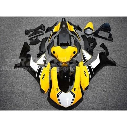 4Gifts Injection Mold New ABS Whole Fairings Kit fit for YAMAHA YZF-R1 2015 2016 2017 2018 15 16 17 18 r1 Custom yellow white
