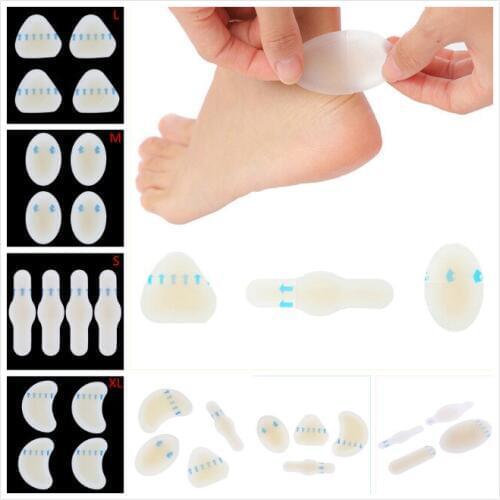 4pcs 12Styles Silicone Gel Pedicure Patch Soft Heel Sticker Anti-wearing Heel Sticker Adhesive Hydrocolloid Gel Blister Plaster