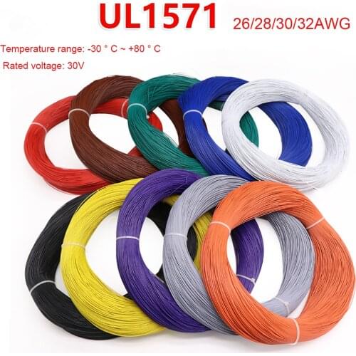 5M Colorful UL1571 Electronic Stranded Wire Flexible PVC Insulated Tin-plated Copper Cable 26 28 30 32AWG LED Line DIY Cord