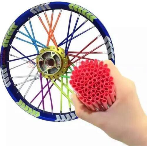 72-Pack 6 Colors Bike Spokes Mountain Bike MTB Wheel Modification Spokes Sleeve Tube Safety Snap-On Clip Tube Safety Warn