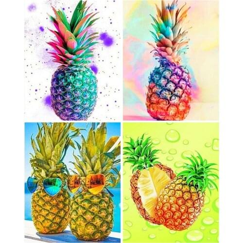 5D Diy Diamond Painting Fruit Pineapple Cross Stitch Kit Full Drill Square Embroidery Mosaic Art Picture Of Rhinestones Sale