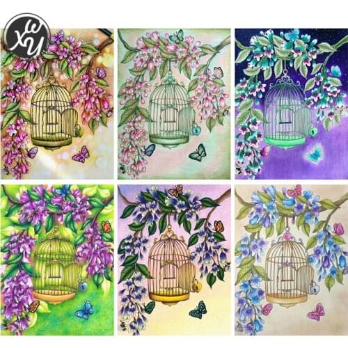 Diamond Painting Flowers DIY 5D Diamond Mosaic Birdcage Cross Stitch Rhinestone Sale Stitch Needlework Handmade Gift Decoration