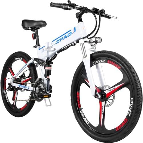 ZPAO Snow Bike Electric Bicycle Electric Bike Beach Electric Mountain Bike 48v Lithium Battery Folding
