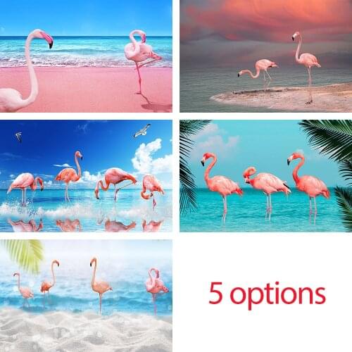 Pink Flamingo Birthday Backdrop Summer Tropical Hawaiian Sea Beach Photography Background Baby Shower Studio Photozone Photocall