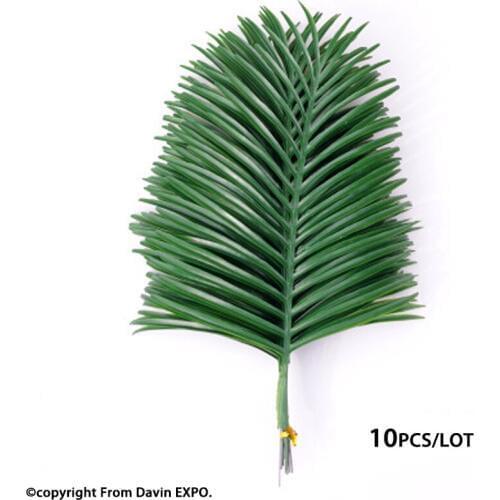 10 pcs Latex Artificial Bamboo Coconut Palm Plant Tree Leaf Branch Frond Wedding Garden Outdoor Decor Fake Green Leaves bouquet