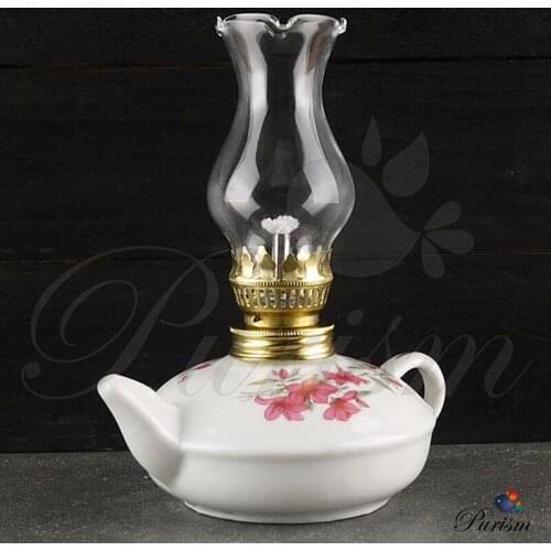 Kerosene Lamp Nostalgia Vintage Ceramics Glass Fireplace Decoration Lights Wedding Festival Candle Holder Oil Lamp