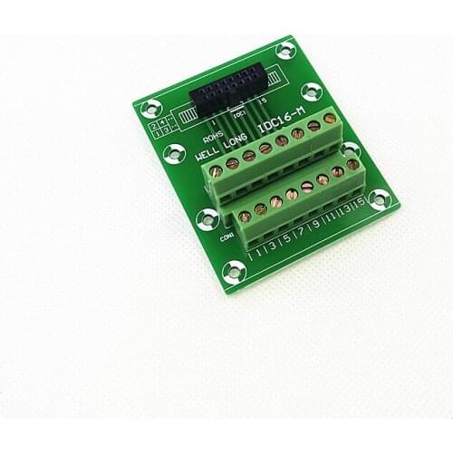 IDC16 2x8 Pins 2.54mm Female Header Breakout Board, Terminal Block, Connector