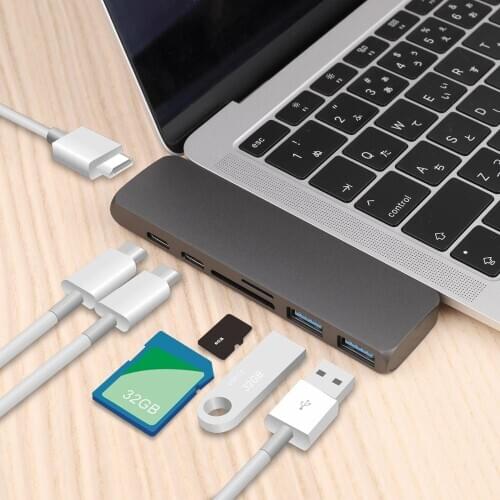USB Type C Hub with HDMI- compatible/VGA /Micro SD Card Readers USB 3.0 Port For New Macbook Pro Air 13 15 16 2020 A2289 A2179
