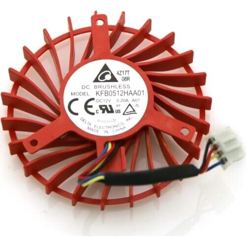 KFB0512HAA01 56mm 12V 0.20A 4 Wire Video Card Cooler Fan For AMD FirePro W7100 Cooling Fan