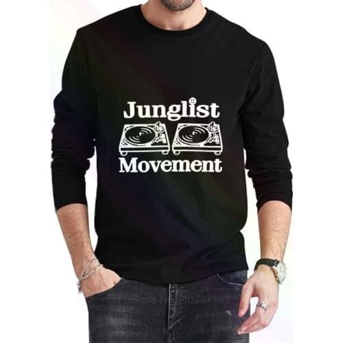 Drum and Bass Clubbing Turntables Decks Music DNB Man Junglist Movement 2021 Newest Summer Men Long Sleeve Popular T Shirt Tops
