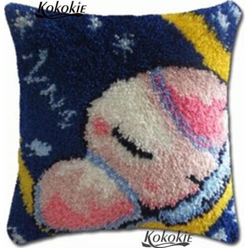 3D Latch Hook Pillow Kits beaded cross stitch Crocheting Rug Kits Yarn cushion embroidery Pillowcase